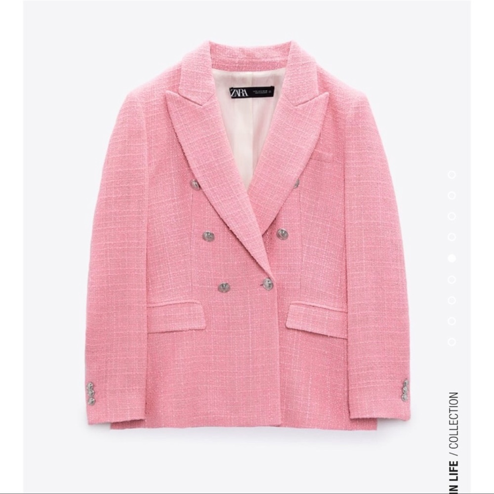 Pink double breasted weave jacket - Picture 10 of 10